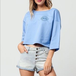 Blue cropped sweatshirt